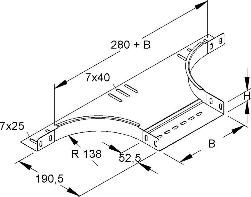 Niedax Anbau T-Stück RTA 35.200