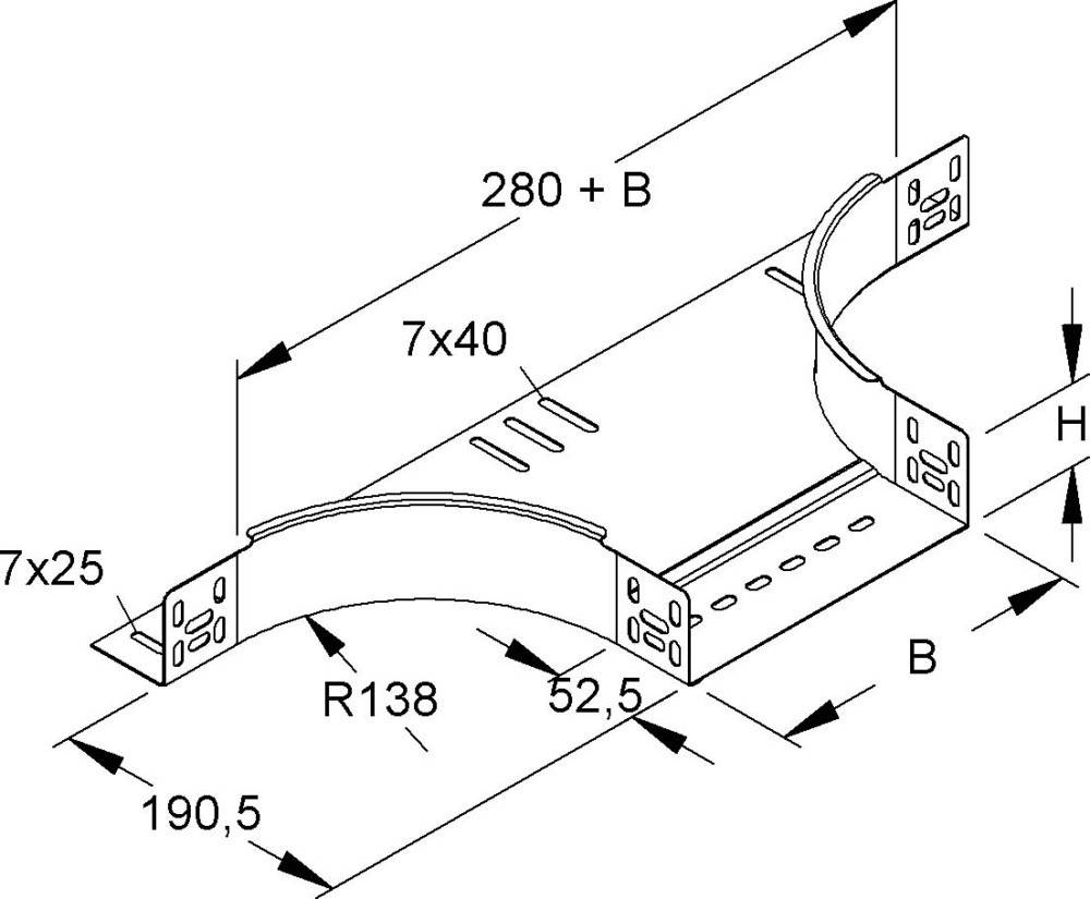 Niedax Anbau-T-Stück RTA 60.600 F