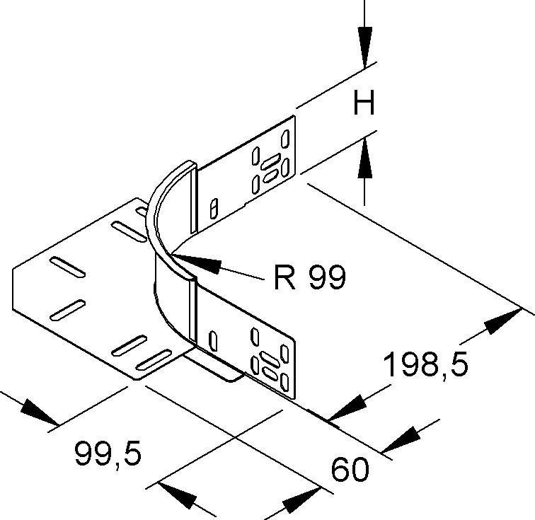 Niedax Eckanbaustück REK 60 E3