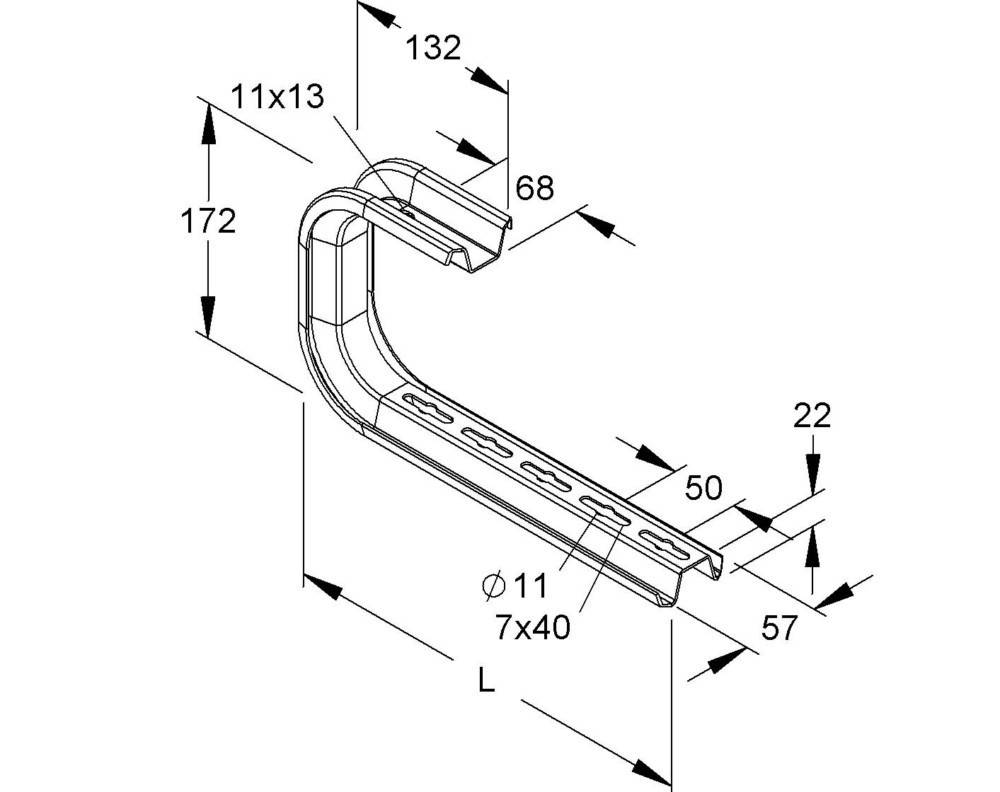 Niedax Deckentragekonsole TKSUG 150