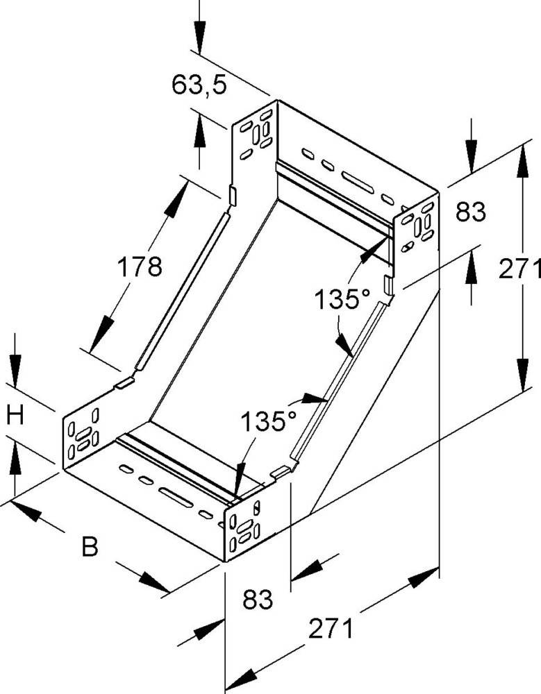 Niedax Steigstück für Kabelrinne RSD 60.500 F