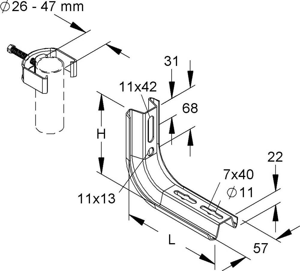 Niedax Rohrkonsole TKR 100