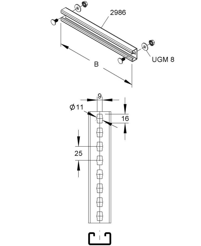 Niedax Sprosse SPCKL 86/300 F