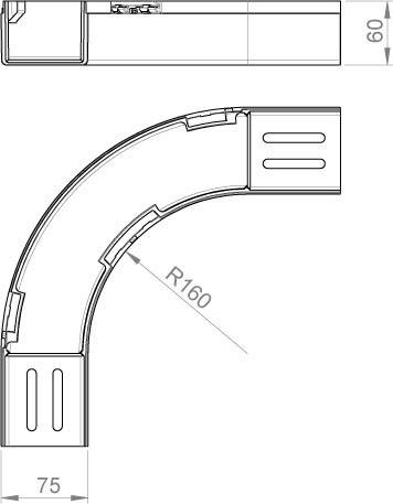 2 Stk. Unex Flachbogen 90Grad 66060