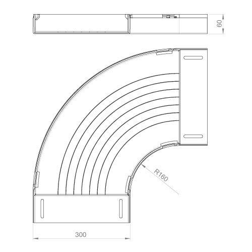 2 Stk. Unex Flachbogen 90Grad 66310