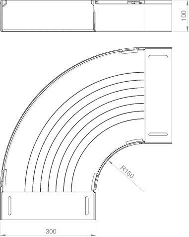 2 Stk. Unex Flachbogen 90Grad 66330
