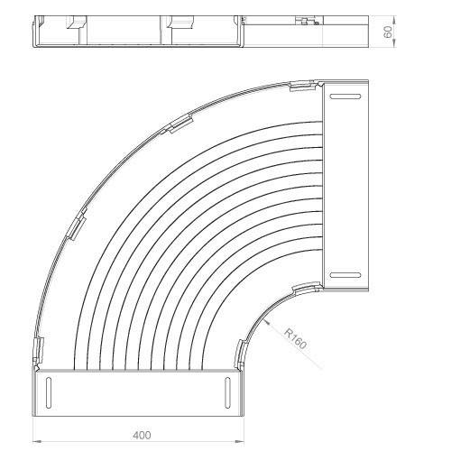 Unex Flachbogen 90Grad 66410
