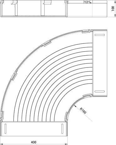 Unex Flachbogen 90Grad 66430