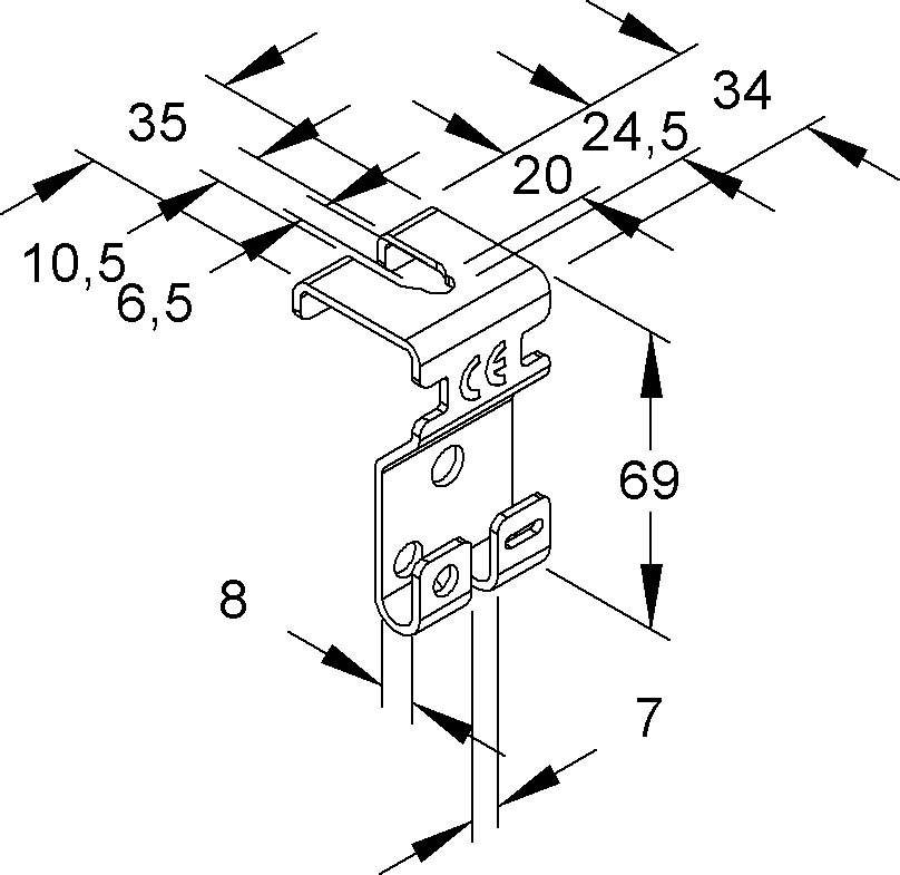 Niedax Gitterrinnen-Abhängebügel GTAB 8 S