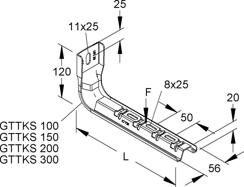 Niedax Hängestiel u. Wandausleger GTTKS 200 E4