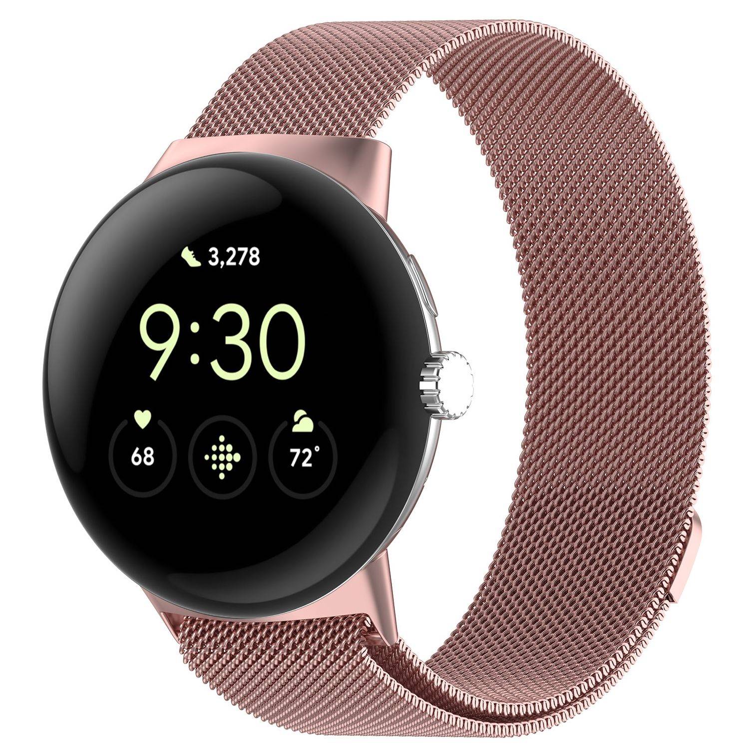 Für Google Pixel Watch 3 41mm / 2 / 1 Gewebter Stoff Armband Pink