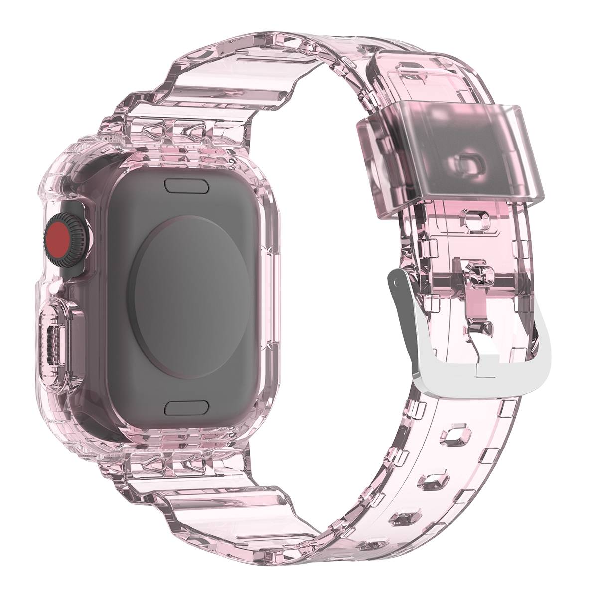 Für Apple Watch Ultra 1 + 2 49mm Armband mit Gehäuse-Schutz Hell-Pink