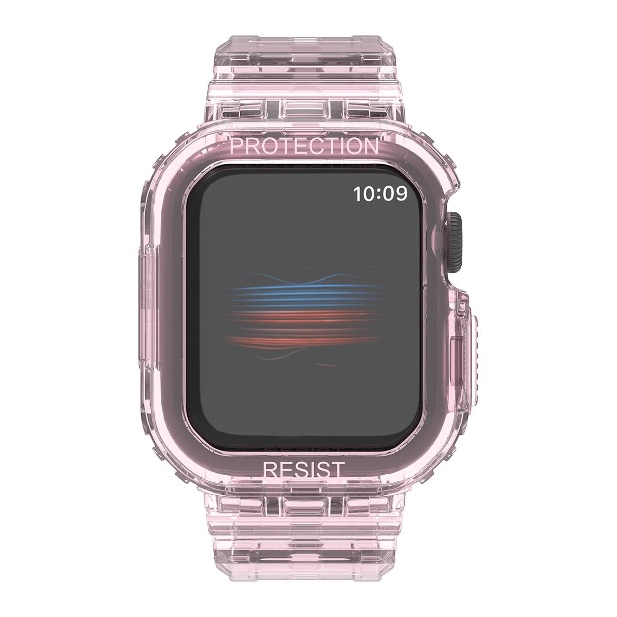 Für Apple Watch Ultra 1 + 2 49mm Armband mit Gehäuse-Schutz Hell-Pink