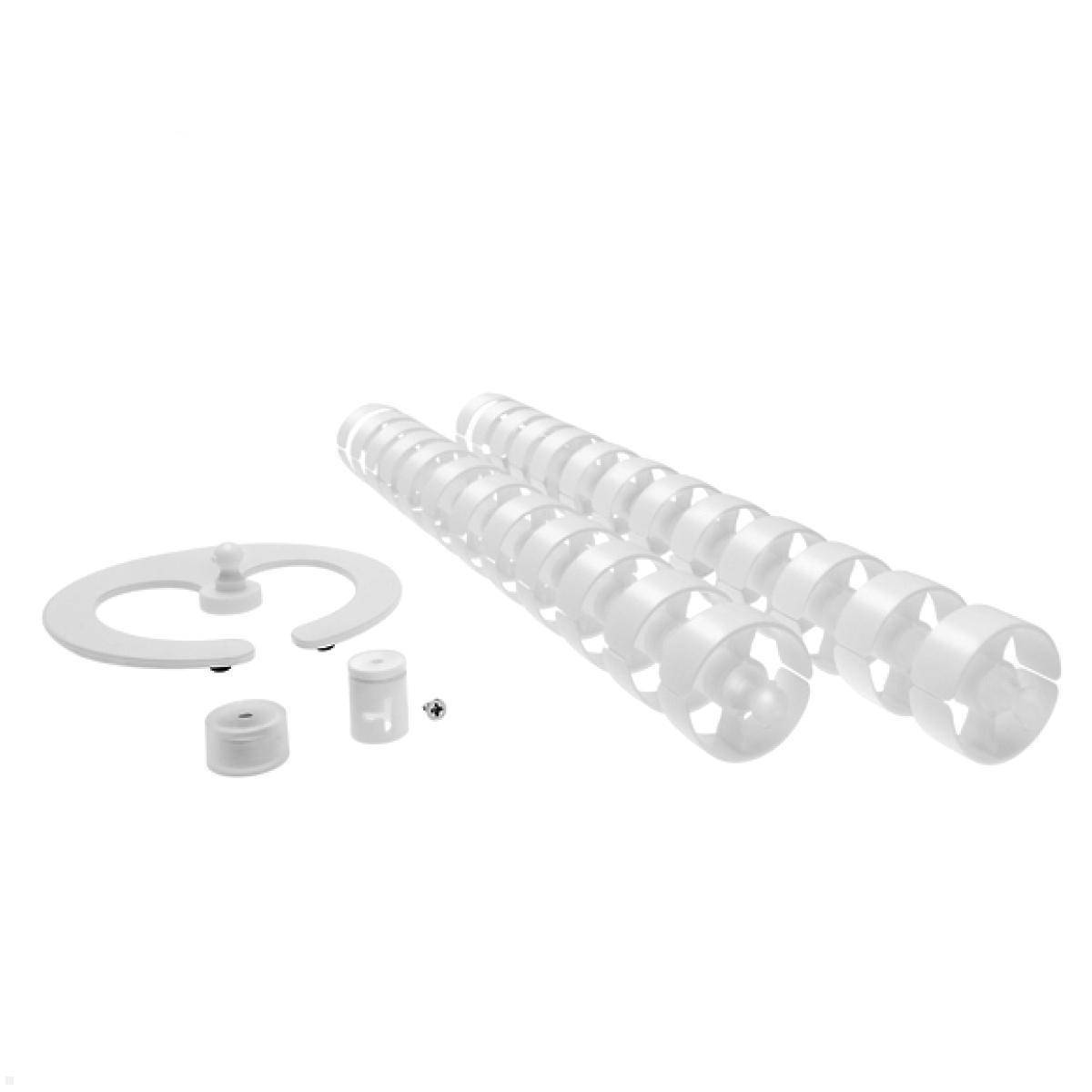 TecLines TKS002W Kabelschlange Set 100 cm mit Tischbefestigung und Bodenplatte, ...