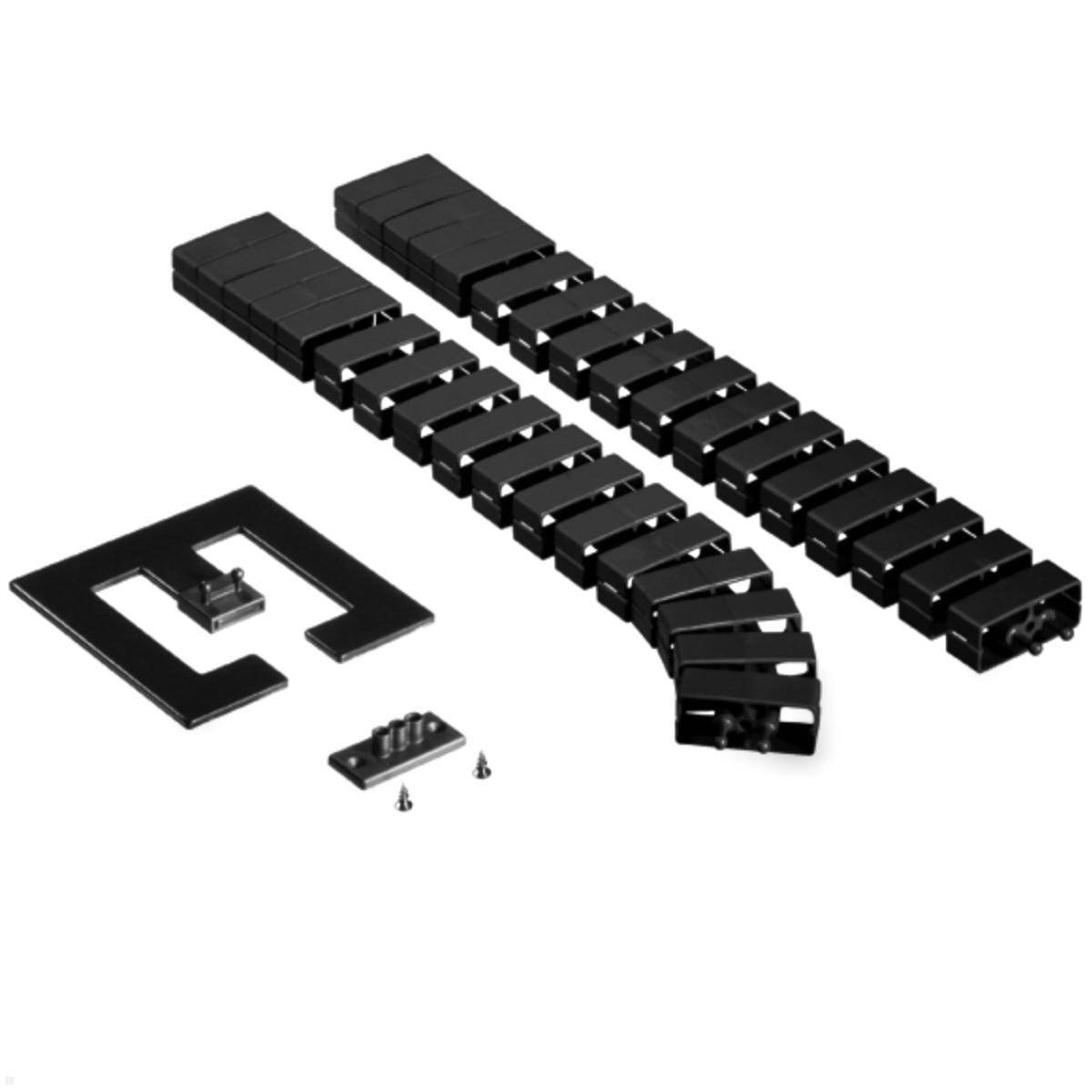 TecLines TKS003B Kabelschlange Set 75 cm mit Bodenplatte und Tischbefestigung, s...