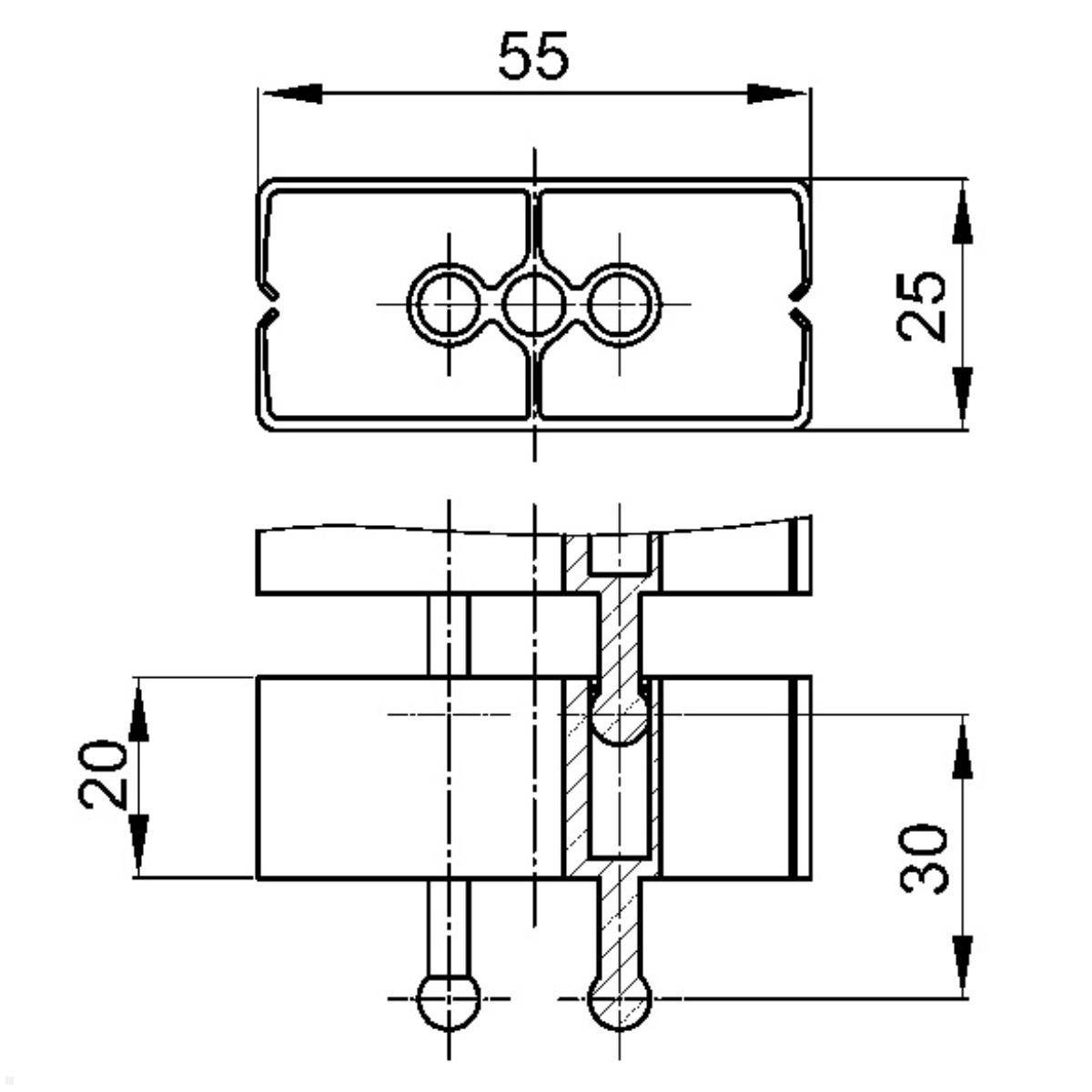 TecLines TKS003B Kabelschlange Set 75 cm mit Bodenplatte und Tischbefestigung, s...