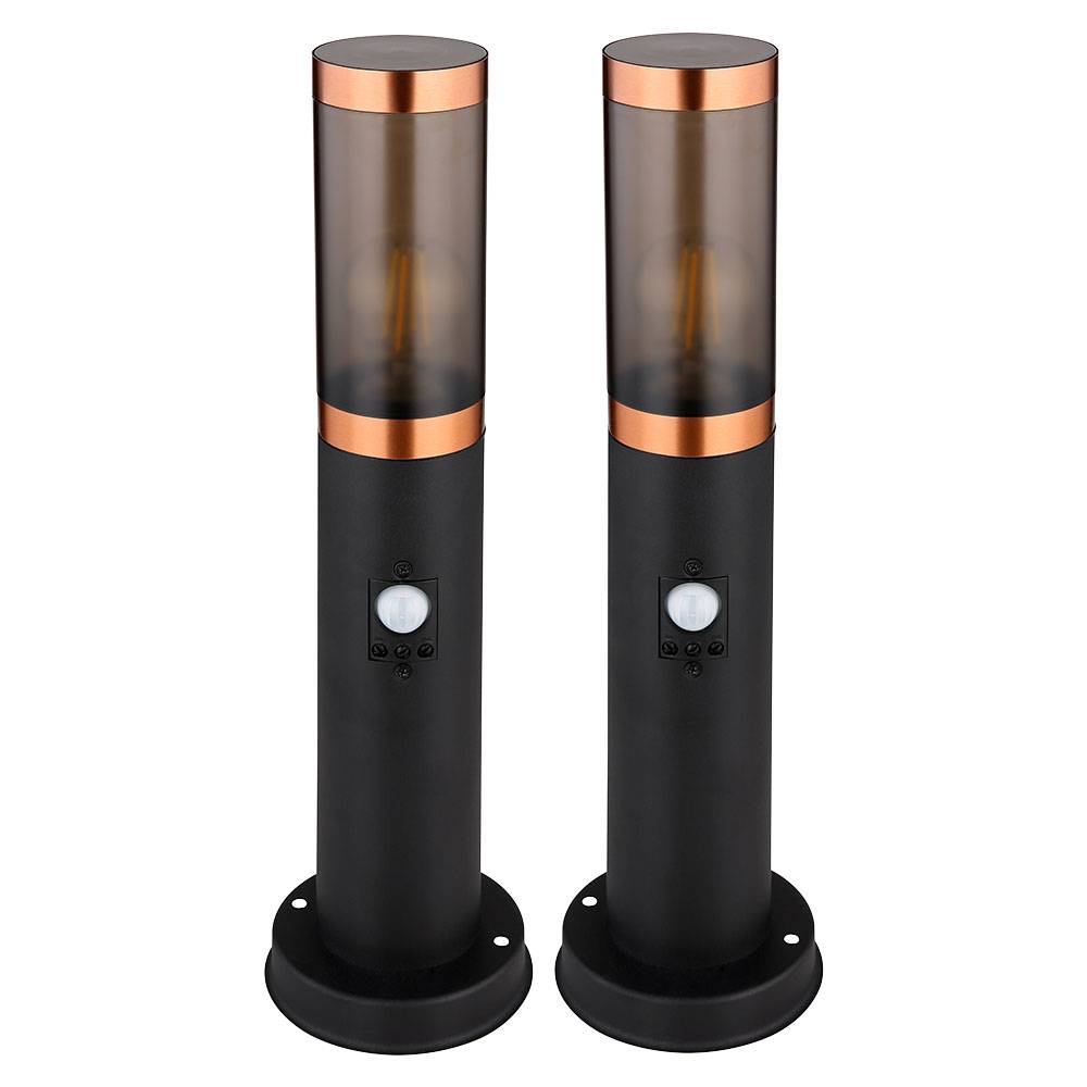 Standleuchte Außenbeleuchtung dimmbar mit Fernbedienung rauch Kupfer Außen mit Bewegungsmelder Garten Stehlampe, Edelstahl Kunststoff, 1x 8,5W 806lm