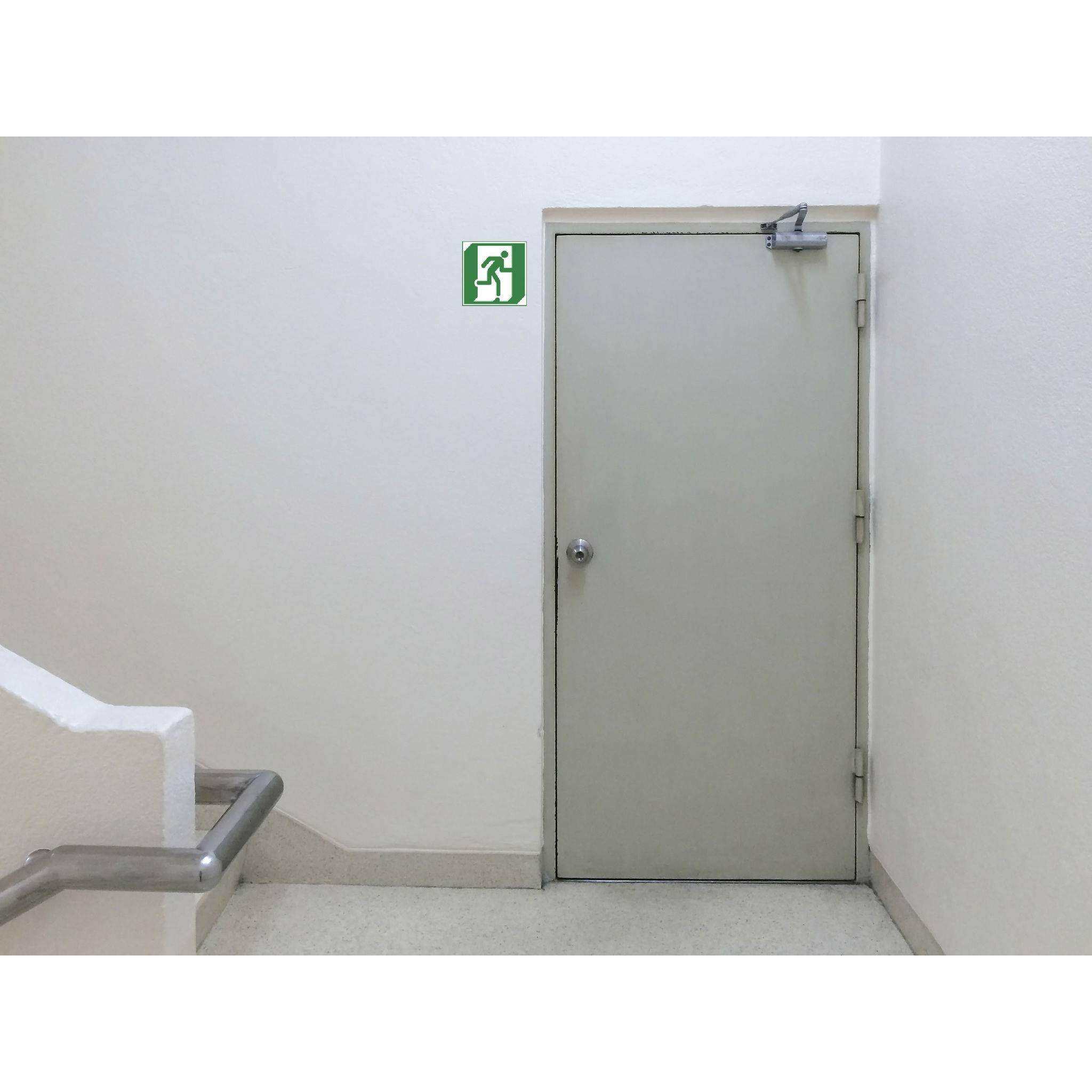 Exacompta Hinweisschild Evakuierung rechts PVC selbstklebend 20x20cm Grün 67001E