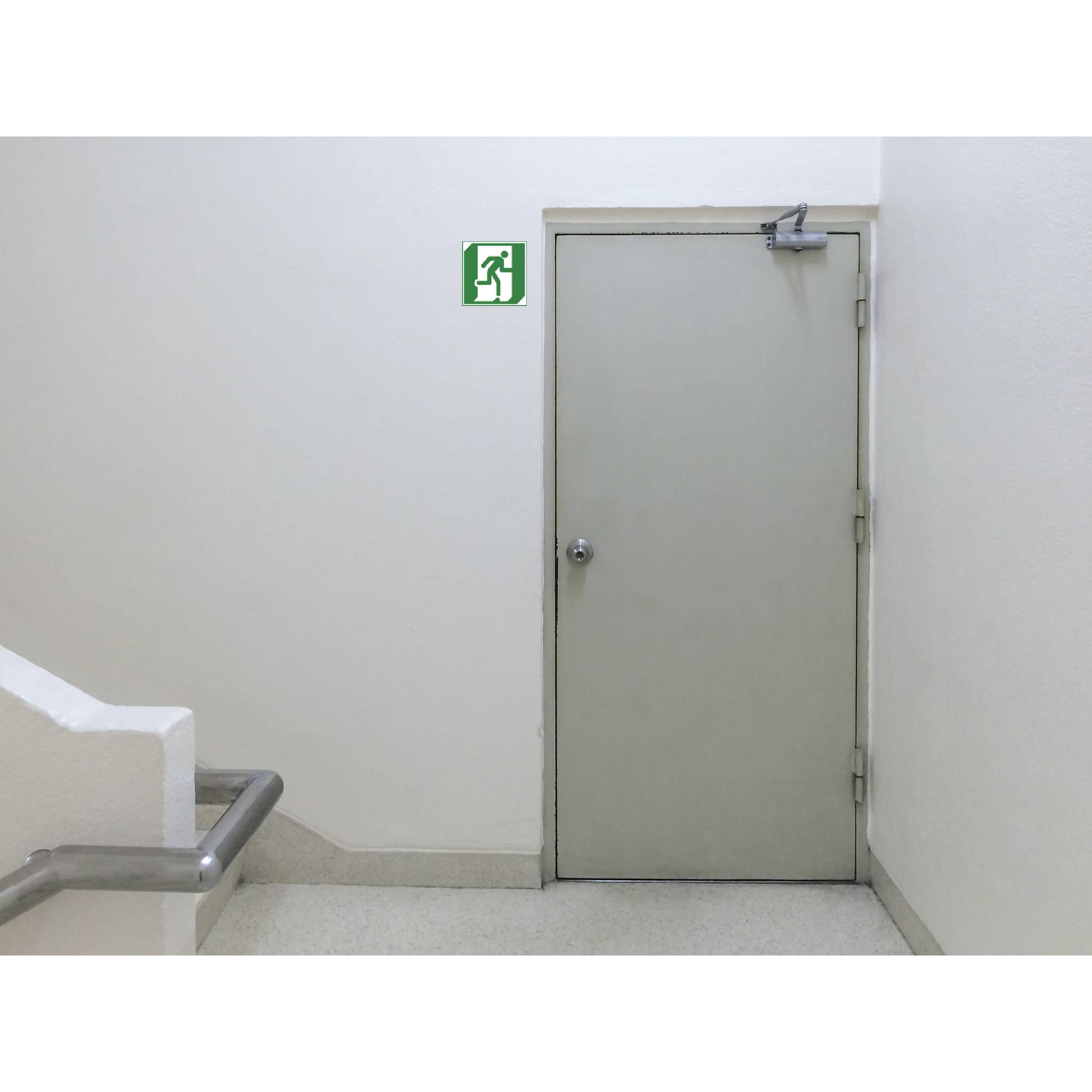 Exacompta Hinweisschild Evakuierung rechts PVC selbstklebend 20x20cm Grün 67001E