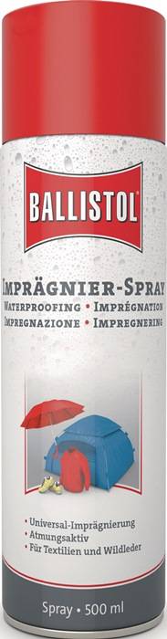 Imprägnierspray Pluvonin f.Natur-/Kunstfasern,Leder 500ml Spraydose BALLISTOL