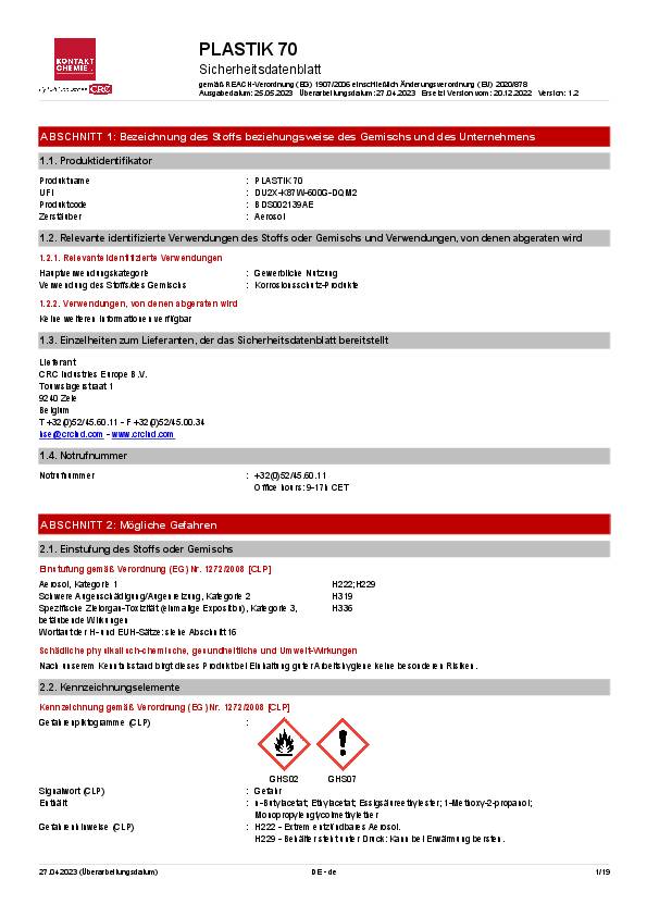Leiterplattenschutzlack PLASTIK 70 farblos 200 ml Spraydose KONTAKT CHEMIE