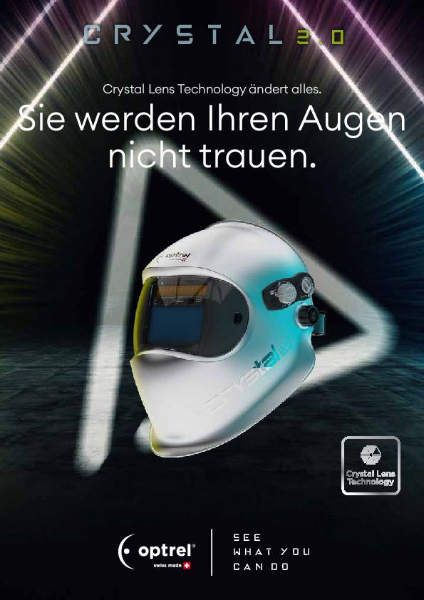 Schweißerschutzhelm crystal2.0 schwarz 50x100mm EN166,EN175,EN379 Krt.OPTREL