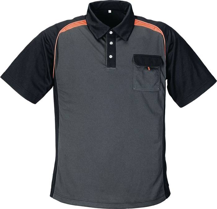 Herrenpoloshirt Gr.M dunkelgrau/schwarz/orange TERRATREND