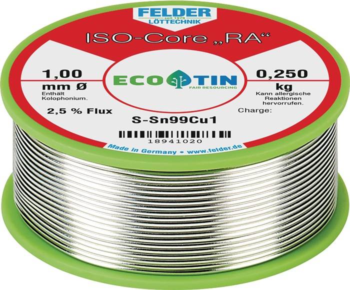 Lötdraht ISO-Core® RA 1,5mm 250g S-Sn99Cu1 FELDER