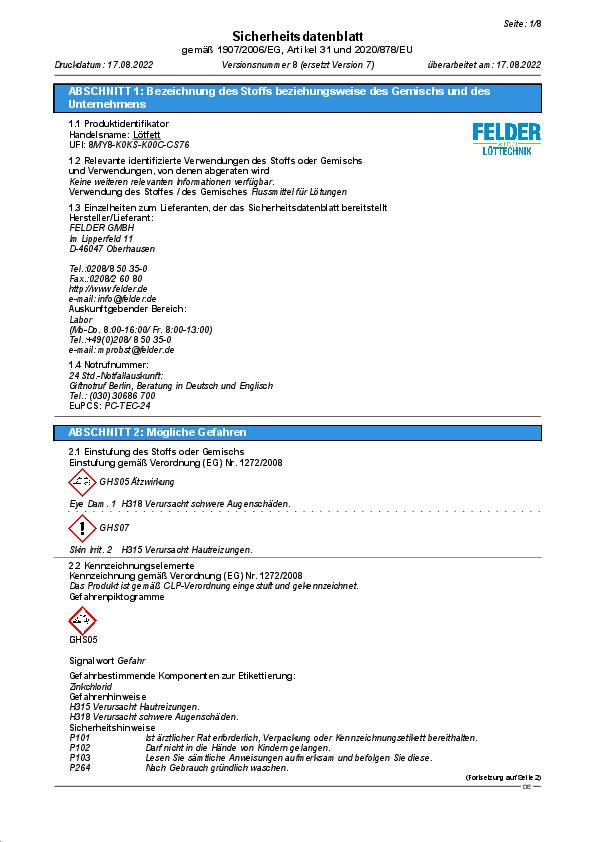 Lötfett 100g z.Weichlöten FELDER