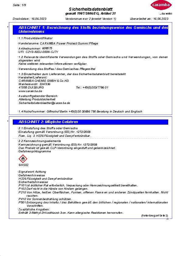 Gummipflege Power Protect 75ml Stift CARAMBA