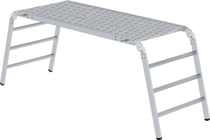 Arbeitsplattform Alu.4 Stufen klappbar Plattf.Aluminium-Warzenblech