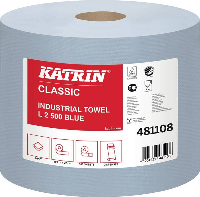 Putztuchrolle Katrin Classic L 2 L180xB220ca.mm blau 2-lagig 2 RL/VE ELOS