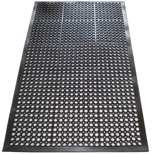 Fußmatte offene Ringe schwarz Gum.L1500xB900xS10mm