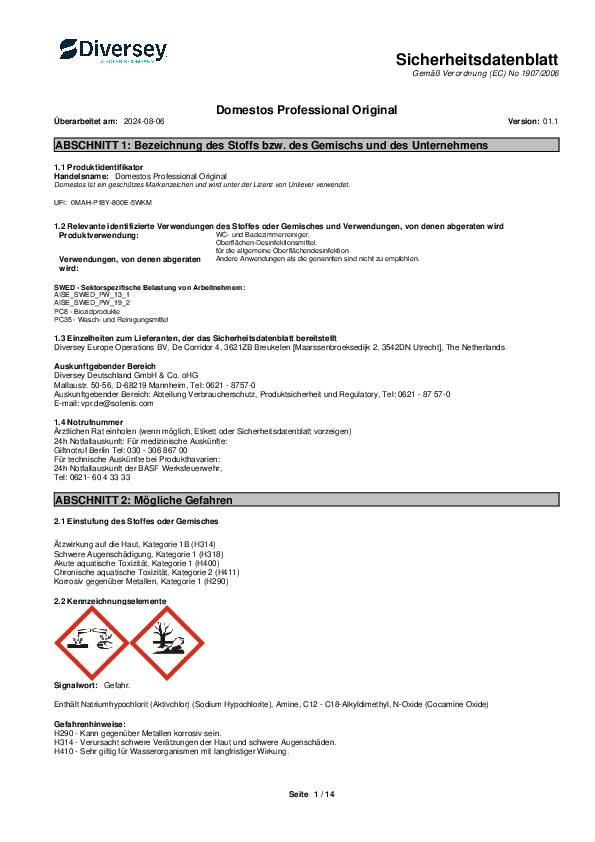 Hygienereiniger Prof.Classic 5l Kanister DOMESTOS