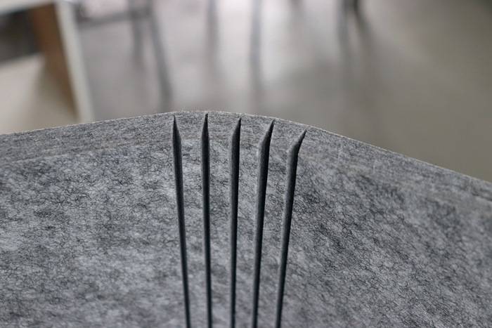 Akustik-Einhausung 3-seitig grau-meliert B1140xH605mm HAMMERBACHER