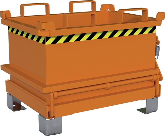 Klappbodenbehälter 0,5 m³ L1035xB1310xH700mm lack.gelborange