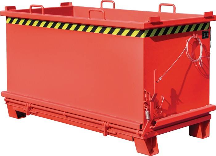 Klappbodenbehälter 1,5 m³ L1035xB1910xH1160mm lack.feuerrot