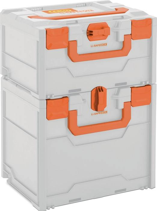 Akku-Systembrandschutzboxen Li-SAFE 2-S L300xB400xH215mm 2 Griffe grau/orange