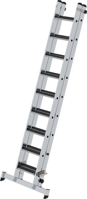 Schiebeleiter Alu.Stufen 2x9 Arbeits-H.max4450mm clip-step R13 Auflage MUNK