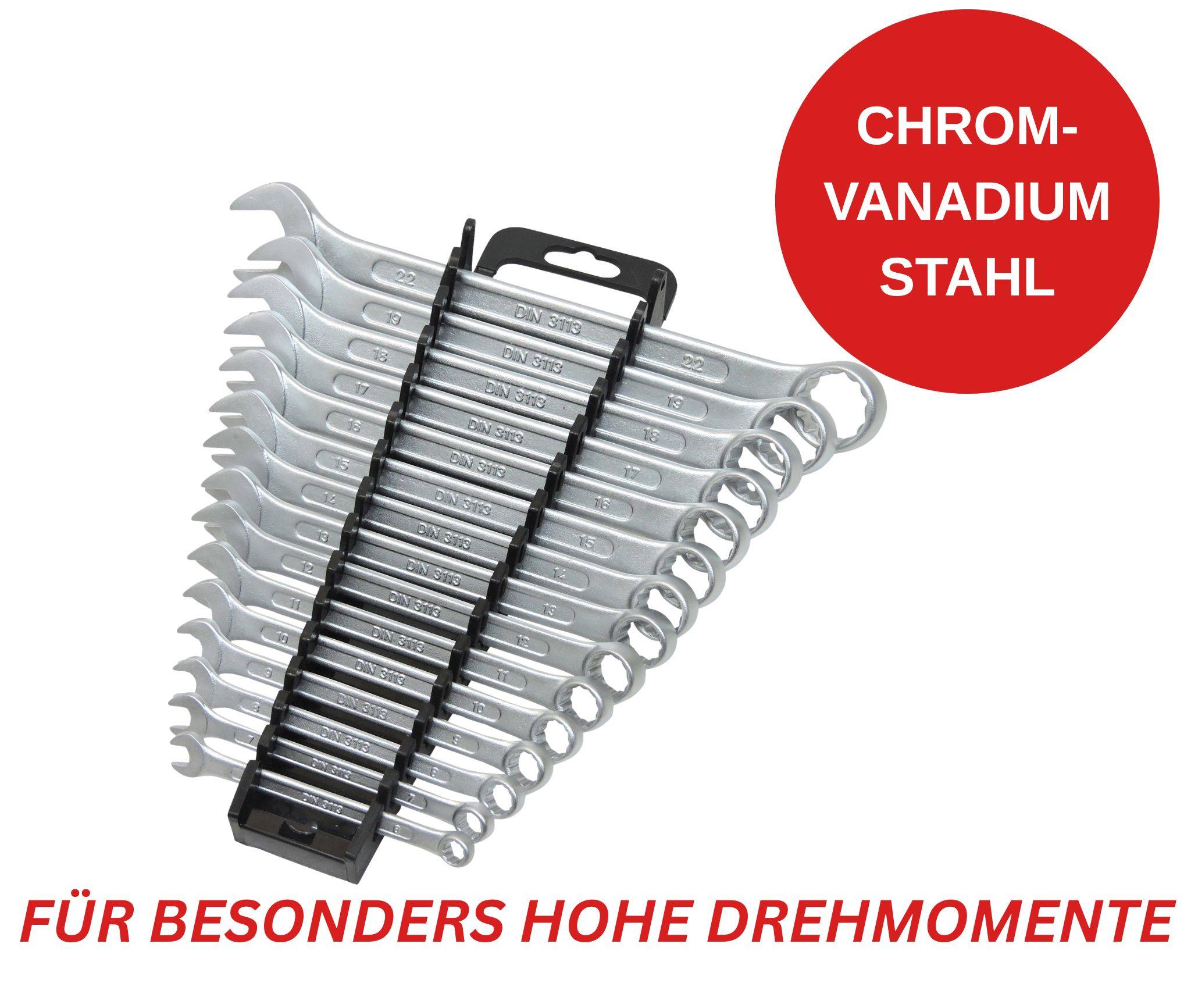 FAMEX 10355-15 Ringmaulschlüssel Satz - Gabelringschlüssel Maulschlüssel Ringschlüssel – 15-tlg.