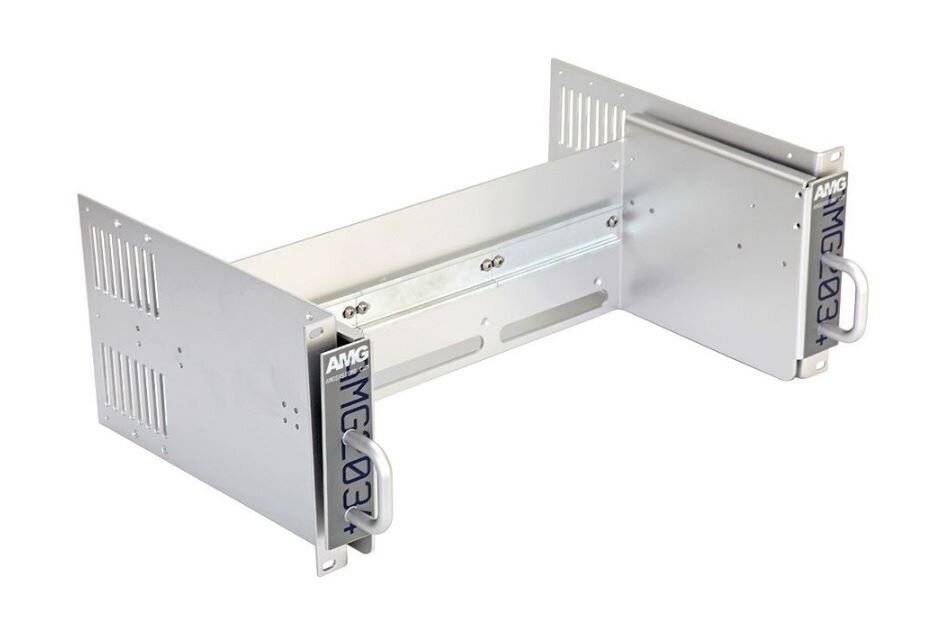 AMG Systems AMG2034, Baugruppenträger für AMG Hutschienengeräte, ausziehbar, 4HE, 19" Schrankeinbau