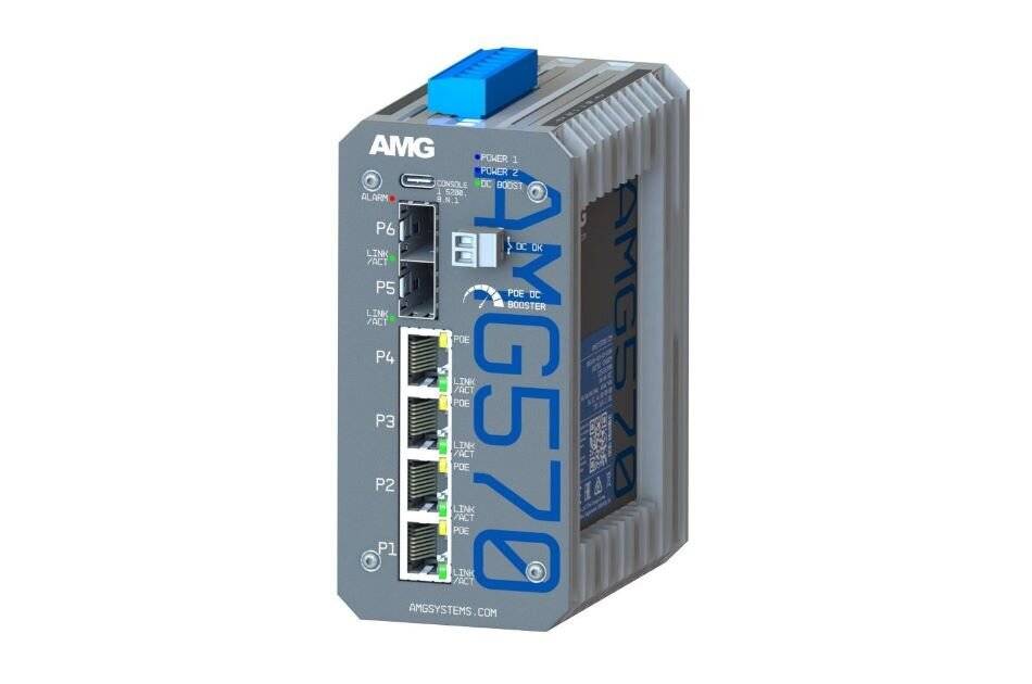 AMG570-4G-2S, Industrieller managed Switch, 4 x 10/100/1000BT, 2 x 100/1000/2,5GFX SFP Slots