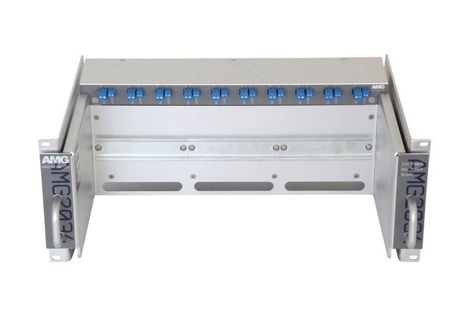 AMG Systems AMG2034-1256-RP-AD, Baugruppenträger für AMG Hutschienengeräte, ausziehbar, 4HE, 19", 1 x 12VDC, 1 x 56VDC
