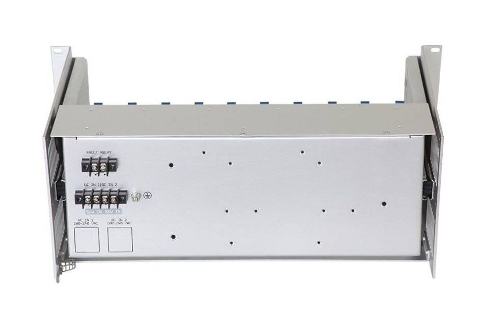 AMG2034-56-RP-DD, Baugruppenträger für AMG Hutschienengeräte, ausziehbar, 4HE, 19", 10 x 56VDC