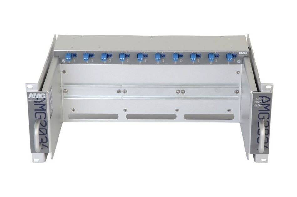 AMG Systems AMG2034-56-RP-DD, Baugruppenträger für AMG Hutschienengeräte, ausziehbar, 4HE, 19", 10 x 56VDC
