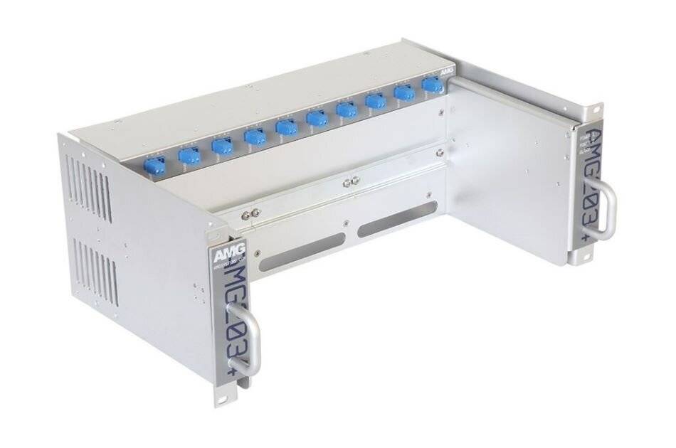 AMG Systems AMG2034-56-RP-DD, Baugruppenträger für AMG Hutschienengeräte, ausziehbar, 4HE, 19", 10 x 56VDC