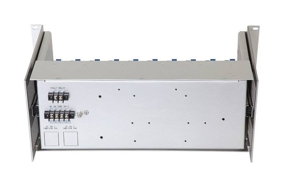 AMG Systems AMG2034-1256-DD, Baugruppenträger für AMG Hutschienengeräte, ausziehbar, 4HE, 19", 1 x 12VDC, 1 x 56VDC