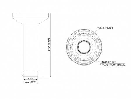Dahua - PFB300C - Zubehör - Deckenhalterung, Material: Aluminium & PC, Deckenhalterung, Modernes Design