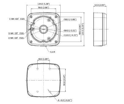 Dahua - PFA123 - Zubehör - Anschlussdose, Material: Aluminum, Anschlussdose, Modernes Design, IP66