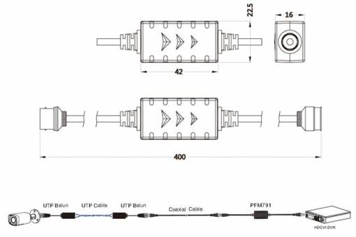 Dahua - PFM791 - Zubehör - HDCVI Entstörer, HD Video Isolator, löst die HDCVI Bild Störungen druch den Erdungskreis eff